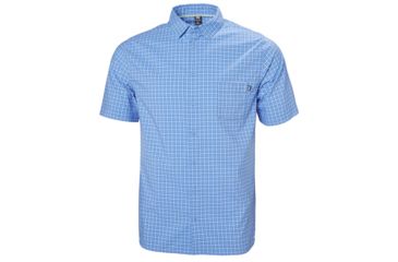 Image of Helly Hansen Fjord QD Short Sleeve Shirt - Mens, Cornflower Check, Medium, 34048-509-M