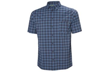 Image of Helly Hansen Fjord Qd Short Sleeve Shirt - Mens, Navy Check, 2XL, 34048597-2XL