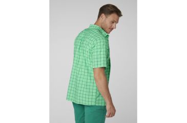 Image of Helly Hansen Fjord Qd Short Sleeve Shirt - Mens, Pepper Green Check, 2XL, 34048471-2XL