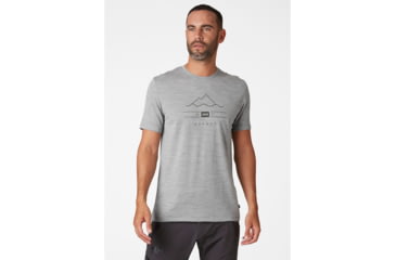 Image of Helly Hansen HH Merino Graphic T-Shirt, Grey Melange, Large - Mens, 49321-950-L