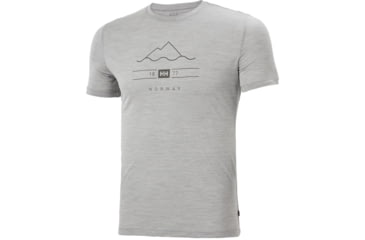 Image of Helly Hansen HH Merino Graphic T-Shirt, Grey Melange, Large - Mens, 49321-950-L