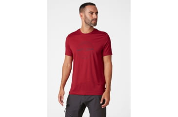 Image of Helly Hansen HH Merino Graphic T-Shirt, Oxblood, Large - Mens, 49321-215-L