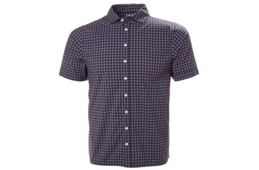 Image of Helly Hansen Mens Club Qd Short Sleeve Shirt, Navy Check, Medium, 33965-598-M