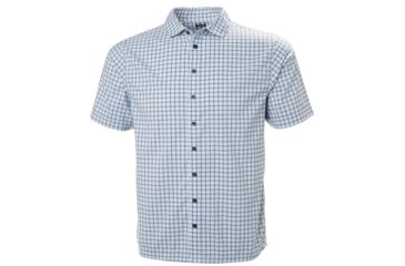 Image of Helly Hansen Mens Club Qd Short Sleeve Shirt, White Check, Large, 33965-002-L