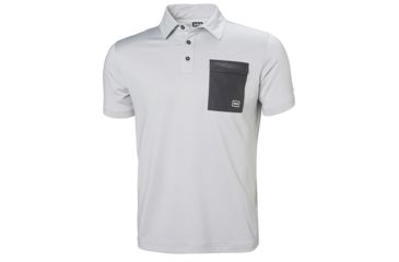 Image of Helly Hansen Oksval Ss Polo - Mens, Grey Fog Melange, Medium, 62896853-M