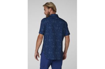 Image of Helly Hansen Oya Short Sleeve Shirt - Mens, Catalina Blue Print, Extra Large, 62854541-XL