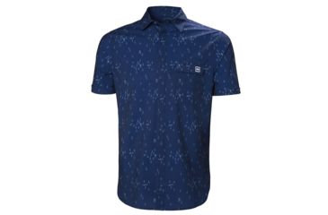 Image of Helly Hansen Oya Short Sleeve Shirt - Mens, Catalina Blue Print, Large, 62854-541-L
