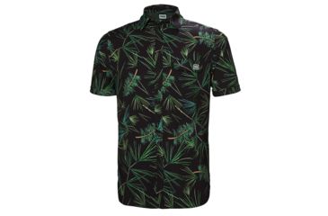 Image of Helly Hansen Oya Short Sleeve Shirt - Mens, Ebony/Print, Small, 62854980-S