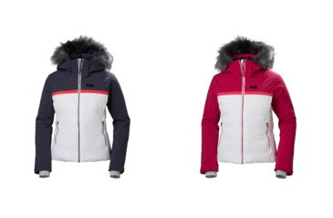 Image of Helly Hansen Powderstar Jacket - Womens, White, White / Persian Red