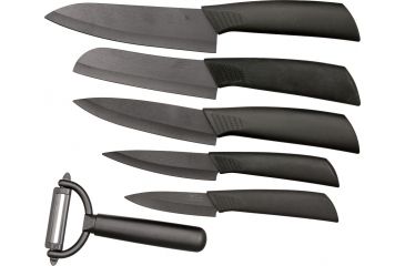 Image of Hen &amp; Rooster 6 pc Ceramic Kitchen Knife Set HRI016