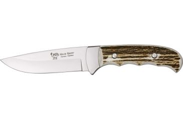 Image of Hen &amp; Rooster Hunter Fixed Blade Knife, 4.75in, Stainless Blade, Genuine Deer Stag Handle HR3146