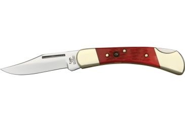 Image of Hen &amp; Rooster Lockback Folding Knife, 2.5in, Stainless Clip Blade, Red Pick Bone Handle HR351RPB