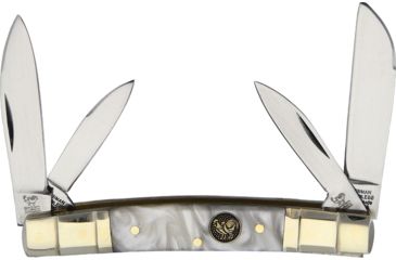 Image of Hen &amp; Rooster Medium Congress Cracked Ice Folding Knife,Stainless Steel,Standard Edge,Pen,Sheepsfoot and Spear,Mirror Polish,Cracked Ice Handle, 324C-CI