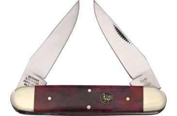 Image of Hen &amp; Rooster Muskrat Brown Smooth Bone Folding Knife,Twin Clip,Bown,Smooth Bone Handle HR462BRB