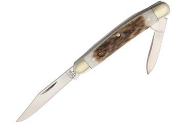 Image of Hen &amp; Rooster Pen Knife Deer Stag Folding Knife,Clip and Pen,Deer Stag Handle HR302DS