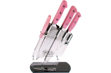 Image of Hen &amp; Rooster Seven Piece Kitchen Set Pink Knife, Pink ABS handle, HRI-036