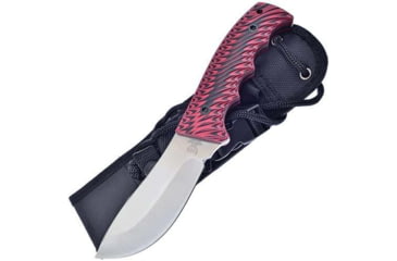 Image of Hen &amp; Rooster Skinner Black/Red Knife, 4" satin finish stainless skinner blade, Black and red sculpted G10 handle, HR-005R
