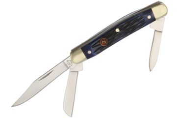 Image of Hen &amp; Rooster Small Stockman Blue Pick Bone Folding Knife,Pen and Sheepsfoot,Blue,Pick Bone Handle HR303BLPB