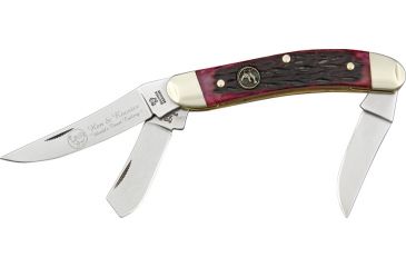 Image of Hen &amp; Rooster Sowbelly Red Folding Knife, Red Walnut Jigged Handle HR283RWJ