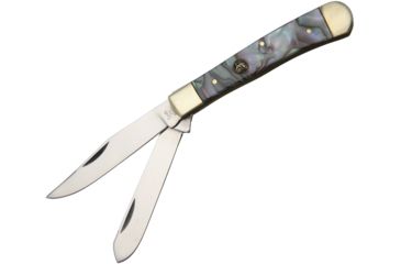 Rooster Inlay Hen & Rooster Trapper Mosaic Corelon Folding Knife