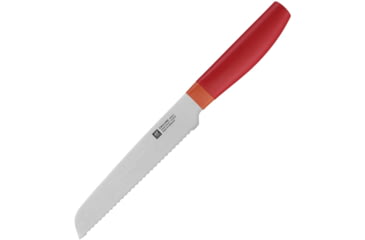 Image of HENCKELS ZWILLING Now-S Utility Knife, 9.5in Overall, 5.5in Satin Finish Serrated Blade, Orange Polypropylene Handle, 53020-130