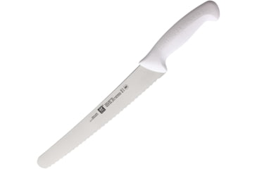 Image of HENCKELS ZWILLING Twin Master Bread Knife, 15in Overall, 10in Satin Finish Serrated Stainless Blade, White Plastic Handle, 32310-254