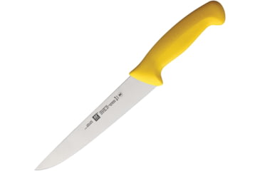 Image of HENCKELS ZWILLING Twin Master Chef Butcher Knife, 13in Overall, 8in Satin Finish Stainless Blade, Yellow Plastic Handle, 32107-200
