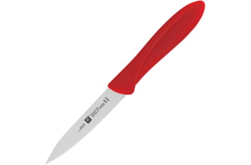 Image of HENCKELS ZWILLING Twin Master Parer Knife, 8.25in Overall, 4in Satin Finish Stainless Blade, Red Plastic Handle, 32100-103
