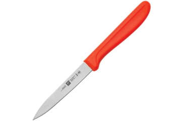 Image of HENCKELS ZWILLING Twin Master Parer Knife, 8.25in Overall, 4in Satin Finish Stainless Blade, Orange Plastic Handle, Bulk Packed, 32100-106 BULK