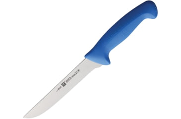 Image of HENCKELS ZWILLING Twin Master Wide Boning Blue Knife, 12in Overall, 6in Satin Finish Stainless Blade, Blue Plastic Handle, 32131-164