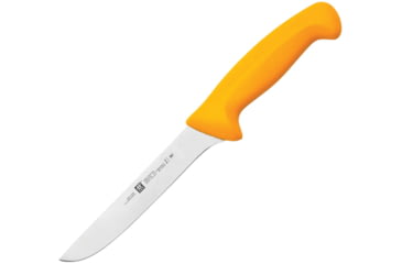 Image of HENCKELS ZWILLING Twin Master Wide Boning Yellow Knife, 12in Overall, 6in Satin Finish Stainless Blade, Yellow Plastic Handle, 32131-160