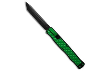 Image of Heretic Knives Cleric II Automatic Folding Knife, 4.25in, CPM MagnaCut, Tanto Blade, Aluminum, Steel, Black/Green Handle, Plain, Black/Green/Black, 10.00 inch, BHQ-198373