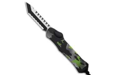 Image of Heretic Knives Hydra Automatic Folding Knife, 3.60in, CPM MagnaCut, Tanto Blade, Aluminum, Green Handle, Green/Black/White, 9.10 inch, BHQ-195097