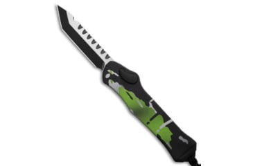 Image of Heretic Knives Hydra Automatic Folding Knife, 3.60in, CPM MagnaCut, Tanto Blade, Aluminum, Green Handle, Green/Black, 9.10 inch, BHQ-195099