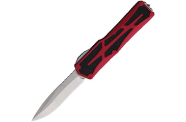 Image of Heretic Knives Auto Colossus OTF Automatic Folding Knives, 3.5in, Stonewash Finish CPM MagnaCut Stainless Blade, Red Aluminum Handle, H0422ARED