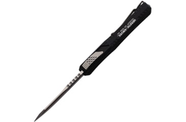 Image of Heretic Knives Auto Colossus OTF Automatic Folding Knives, 3.5in, Stonewash Finish CPM MagnaCut Stainless Blade, Black Aluminum Handle w/ Black Traction Insert, H0392A