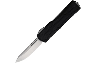 Image of Heretic Knives Auto Colossus OTF Automatic Folding Knives, 3.5in, Stonewash Finish CPM MagnaCut Stainless Blade, Black Aluminum Handle w/ Black Traction Insert, H0392A