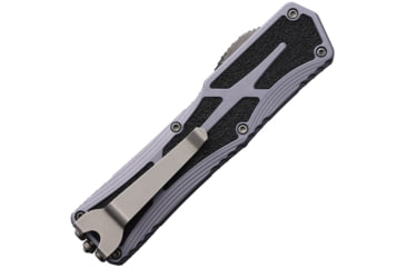 Image of Heretic Knives Auto Colossus OTF Automatic Folding Knives, 3.5in, Stonewash Finish CPM MagnaCut Stainless Drop Point Blade, Gray Aluminum Handle, H0392AGRAY
