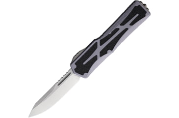 Image of Heretic Knives Auto Colossus OTF Automatic Folding Knives, 3.5in, Stonewash Finish CPM MagnaCut Stainless Drop Point Blade, Gray Aluminum Handle, H0392AGRAY