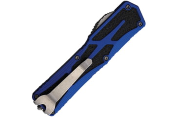 Image of Heretic Knives Auto Colossus OTF Automatic Folding Knives, 3.5in, Stonewash Finish CPM MagnaCut Stainless Blade, Recurve Blade, Blue Aluminum Handle, H0422ABLU