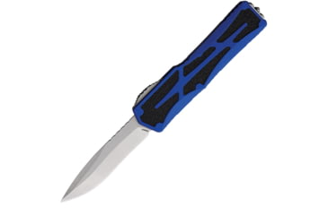 Image of Heretic Knives Auto Colossus OTF Automatic Folding Knives, 3.5in, Stonewash Finish CPM MagnaCut Stainless Blade, Recurve Blade, Blue Aluminum Handle, H0422ABLU