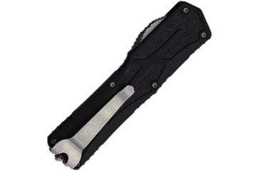 Image of Heretic Knives Auto Colossus OTF Automatic Folding Knives, 3.5in, Stonewash Finish CPM MagnaCut Stainless Blade, Recurve Blade, Black Aluminum Handle, H0422A