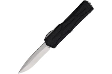 Image of Heretic Knives Auto Colossus OTF Automatic Folding Knives, 3.5in, Stonewash Finish CPM MagnaCut Stainless Blade, Recurve Blade, Black Aluminum Handle, H0422A