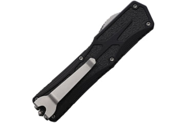 Image of Heretic Knives Auto Colossus OTF Automatic Folding Knives, 3.5in, Stonewash Finish CPM MagnaCut Stainless Tanto Blade, Black Aluminum Handle, H0402A
