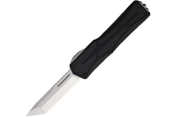 Image of Heretic Knives Auto Colossus OTF Automatic Folding Knives, 3.5in, Stonewash Finish CPM MagnaCut Stainless Tanto Blade, Black Aluminum Handle, H0402A