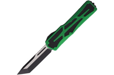 Image of Heretic Knives Auto Colossus OTF Automatic Folding Knives, 3.5in, Black Stonewash/Satin Finish CPM MagnaCut Stainless Tanto Blade, Green Aluminum Handle, H04014ABRKGRN