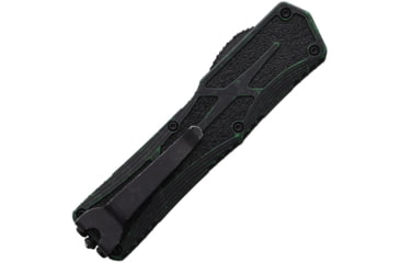 Image of Heretic Knives Auto Colossus OTF Automatic Folding Knives, 3.5in, Black Stonewash Finish CPM MagnaCut Stainless Tanto Blade, Breakthrough Green Aluminum Handle, H0408ABRKGRN