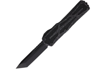 Image of Heretic Knives Auto Colossus OTF Automatic Folding Knives, 3.5in, Black Stonewash Finish CPM MagnaCut Stainless Tanto Blade, Breakthrough Gray Aluminum Handle, H0408ABRKGRY