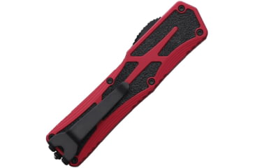 Image of Heretic Knives Auto Colossus OTF Automatic Folding Knives, 3.5in, Black Stonewash Finish CPM MagnaCut Stainless Tanto Blade, Red Aluminum Handle, H0406ARED