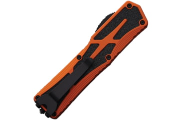 Image of Heretic Knives Auto Colossus OTF Automatic Folding Knives, 3.5in, Two-Tone Finish CPM MagnaCut Stainless Drop Point Blade, Orange Aluminum Handle, H03910AORG